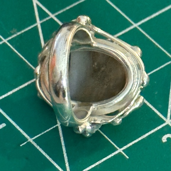 Dendritic agate southwestern setting sterling silver ring - Picture 6 of 12
